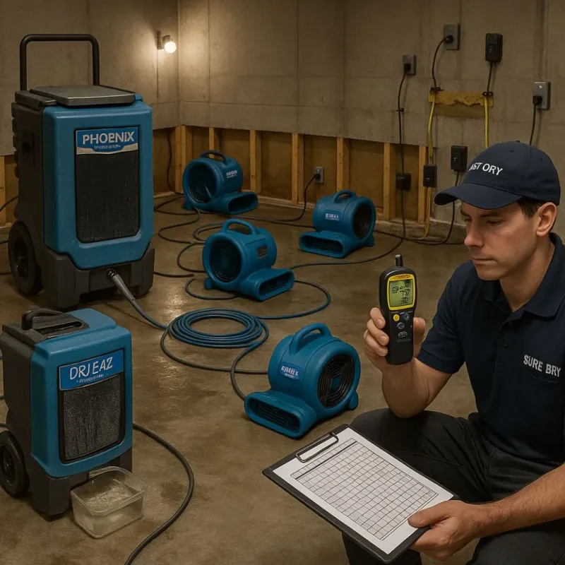 Structural Drying and Dehumidification process in Villisca, IA